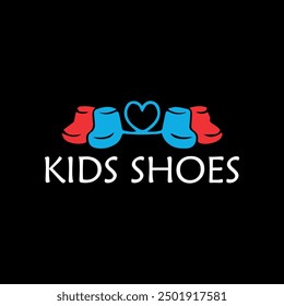 baby kids shoes store logo design vector