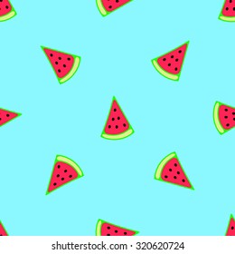Baby and kids style abstract geometric background, cute seamless pattern with watermelon, wrapping paper, fashion trendy fabric, simple ornament, template, layout for design