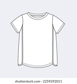 baby kids tee shirt blouse flat sketch illustration