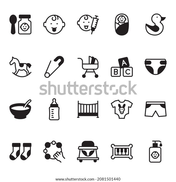 Baby Kids Vector Icon Set Stock Vector (Royalty Free) 2081501440 ...