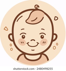 baby kidz line icon illust