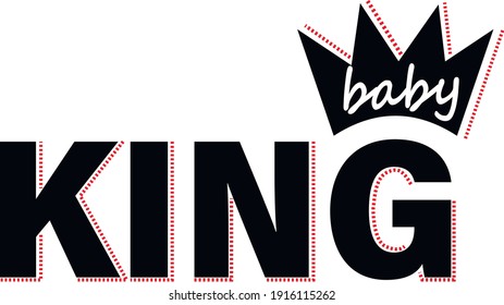baby king,lettering with crown icon. modern slogan for t-shirt and apparels graphic vector print