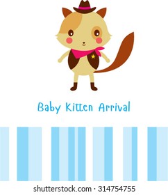 baby kitten arrival card