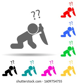 Baby, knife multi color style icon. Simple glyph, flat vector of baby icons for ui and ux, website or mobile application