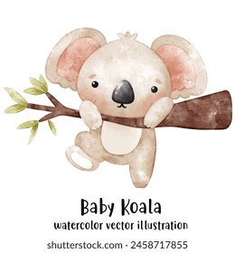 Baby Koala, Koala, Boho style, watercolor