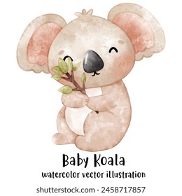 Baby Koala, Koala, Boho style, watercolor
