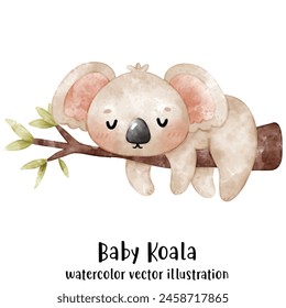 Baby Koala, Koala, Boho style, watercolor