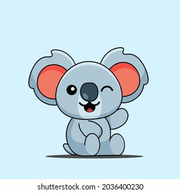 Baby Koala Cute Illustration, vector isolated backgorund