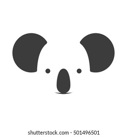 Baby Koala Face Isolated On White Background. Koala Face Vector Illustration. Used For Logo, Icon, Illustration