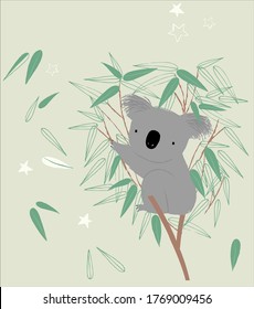 Baby Koala sitting on a tree