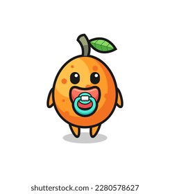 baby kumquat cartoon character with pacifier , cute style design for t shirt, sticker, logo element