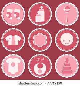 Baby labels. Design element. Vector illustration.