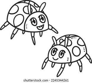 Baby Ladybug Isolated Coloring Page for Kids