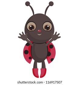 Baby ladybug, isolated on white