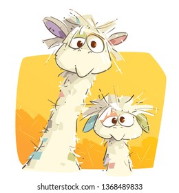 Baby Lama and Her Mother