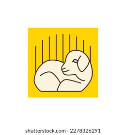 Baby lamb flat icon. Passover vector icon collection. Exodus from Egypt story, emblem, logo, vector design element for Jewish holiday Passover