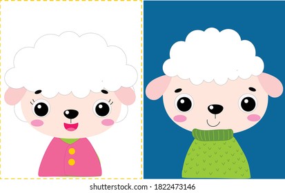 baby lambs boy and girl cards