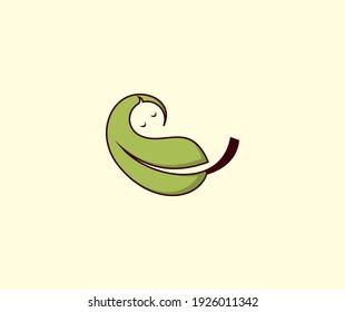 baby leaf logo, nature baby logo, cute baby leaves logo