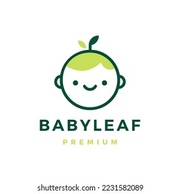 baby leaf logo vector icon illustration