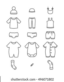 Baby Line Clothes - Vector Illustration