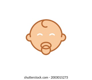 Baby line icon. High quality outline symbol for web design or mobile app. Thin line sign for design logo. Color outline pictogram on white background