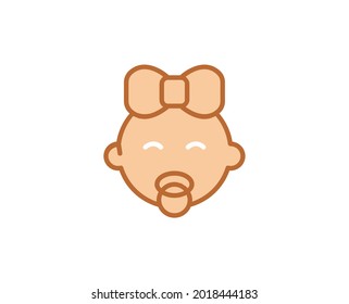 Baby line icon. High quality outline symbol for web design or mobile app. Thin line sign for design logo. Color outline pictogram on white background