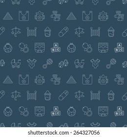 Baby line icon pattern set