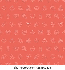 Baby line icon pattern set