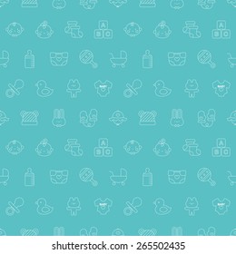 Baby line icon pattern set