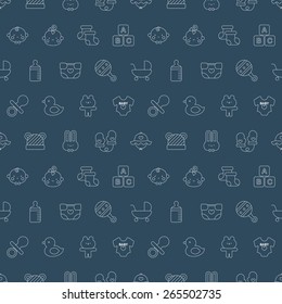 Baby line icon pattern set