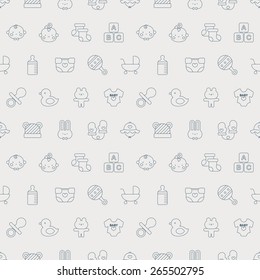 Baby line icon pattern set