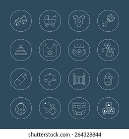 Baby line icon set