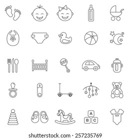 Baby  line icons set.Vector