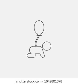 baby line vector icon