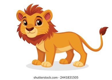 Baby lion animal flat vector illustration on white background