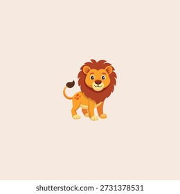 Diseño de Vector plano de icono de león de bebé.