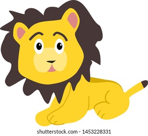 Baby Lion Isolated Animal Vetor