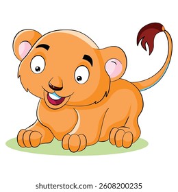 Baby lion isolated on white background