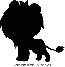 Baby Lion Kids Drawing Icon Cartoon. Lion King Mascot Vector Illustration
