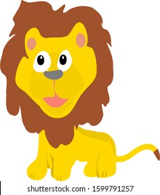 Baby Lion Looking Surprised Vector