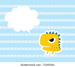 baby little dinosaur message tag