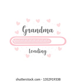 Baby is loading bar grandma New life Baby coming soon gender reveal symbol baby girl baby boy icon vector footstep footprints foot feet party Fun funny happy Pregnant Bump love