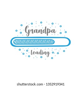 Baby is loading bar grandpa New life Baby coming soon gender reveal symbol baby girl baby boy icon vector footstep footprints foot feet party Fun funny happy Pregnant Bump love