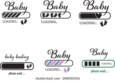 Baby Loading Bundle, Please Wait, Pregnancy, Progress Bar, New Baby, Mom, New Mom
