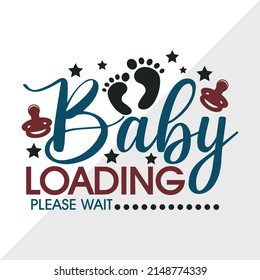 Baby Loading Please Wait Printable Vector Illustration