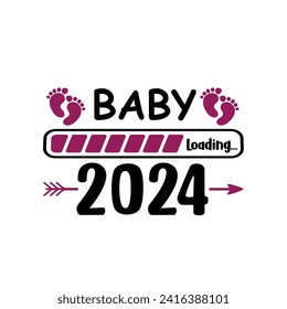 Baby Loading please wait..-Progress bar with inscription. Vector illustration for t-shirt design, poster, card, baby shower decoration.