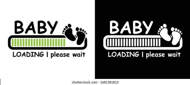 Baby Loading Printable Vector Illustration