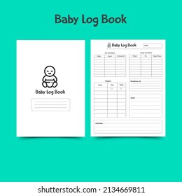 Baby Log Book KDP Interior. newborn printable tracker, planner, notebook, mood diary.
