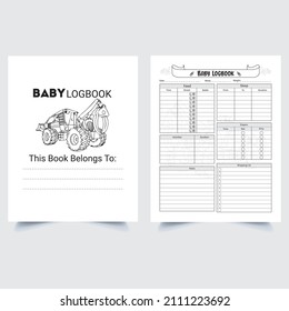 Baby Logbook KDP Interior, Baby logbook planner template. Baby planner template design. Minimalist planner template design. Printable baby planner template design.