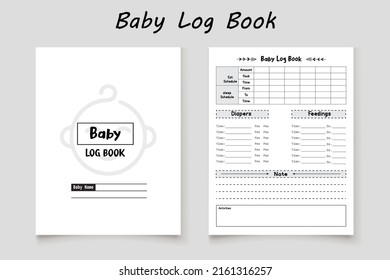 Baby logbook planner template design for KDP Interior. Low content KDP interior